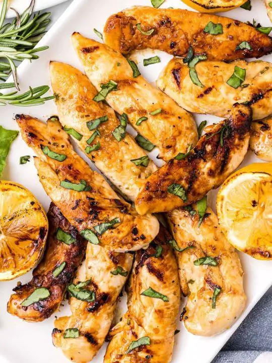 Rosemary Garlic Grilled Chicken Strips
