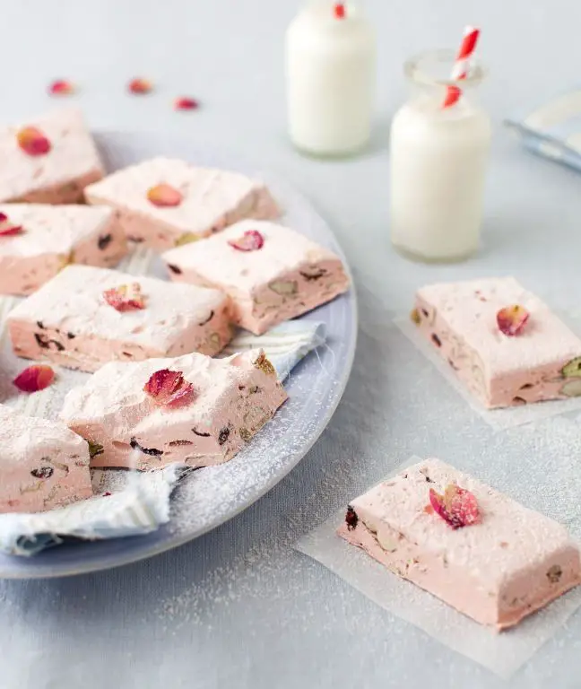 Rosewater and Pistachio Nougat