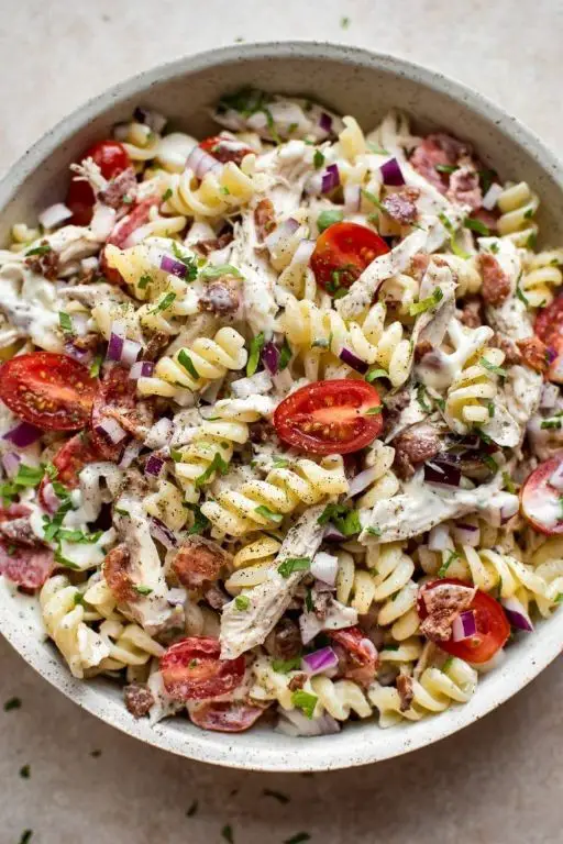 Rotisserie Chicken Pasta Salad with Ranch Dressing