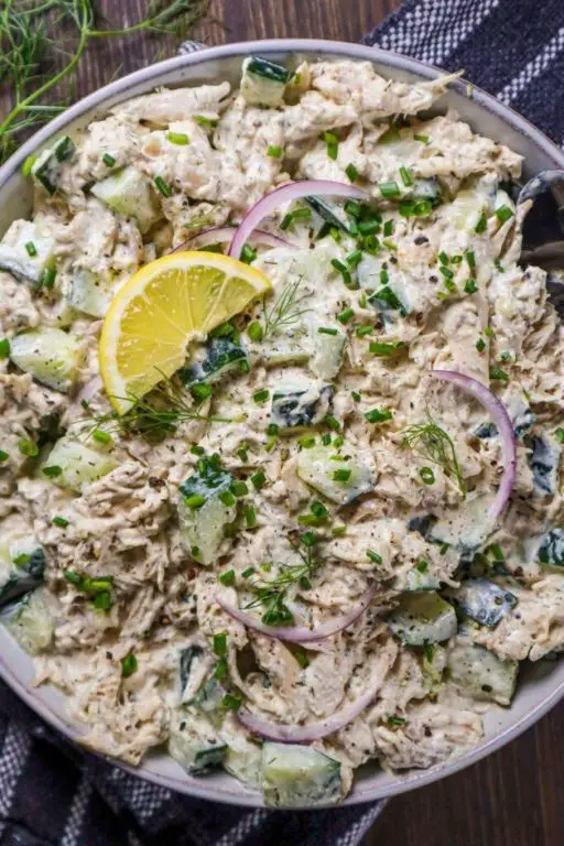 Rotisserie Chicken Salad with Dill and Cucumbers