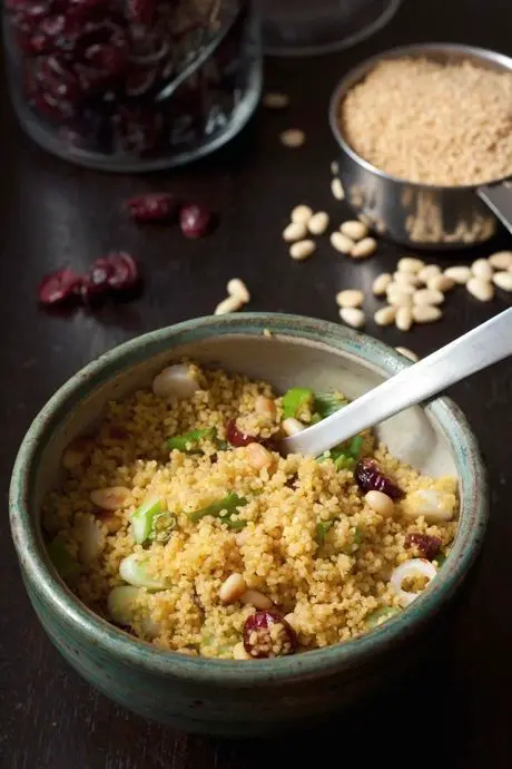 Saffron Infused Couscous with Dried Fruits