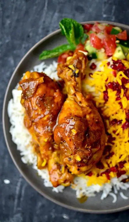 Saffron Rice with Chicken and Saffron Sauce
