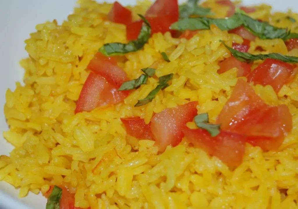 Saffron Rice with Saffron and Basil