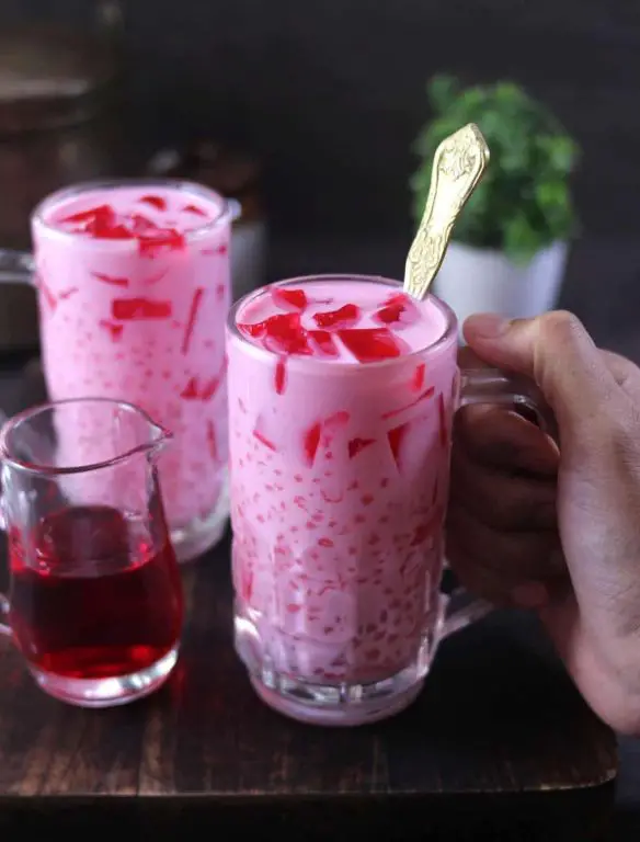Sago Pearls in Rose Syrup