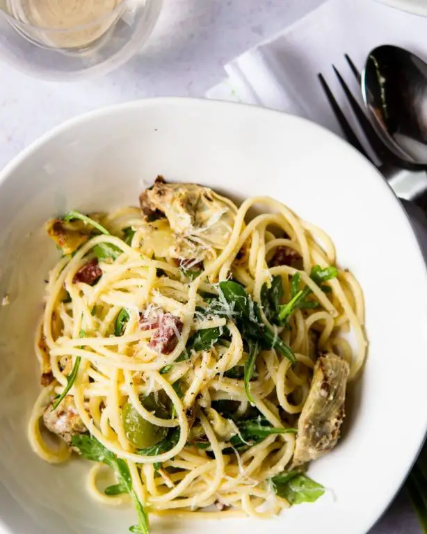 Salami and Artichoke Pasta