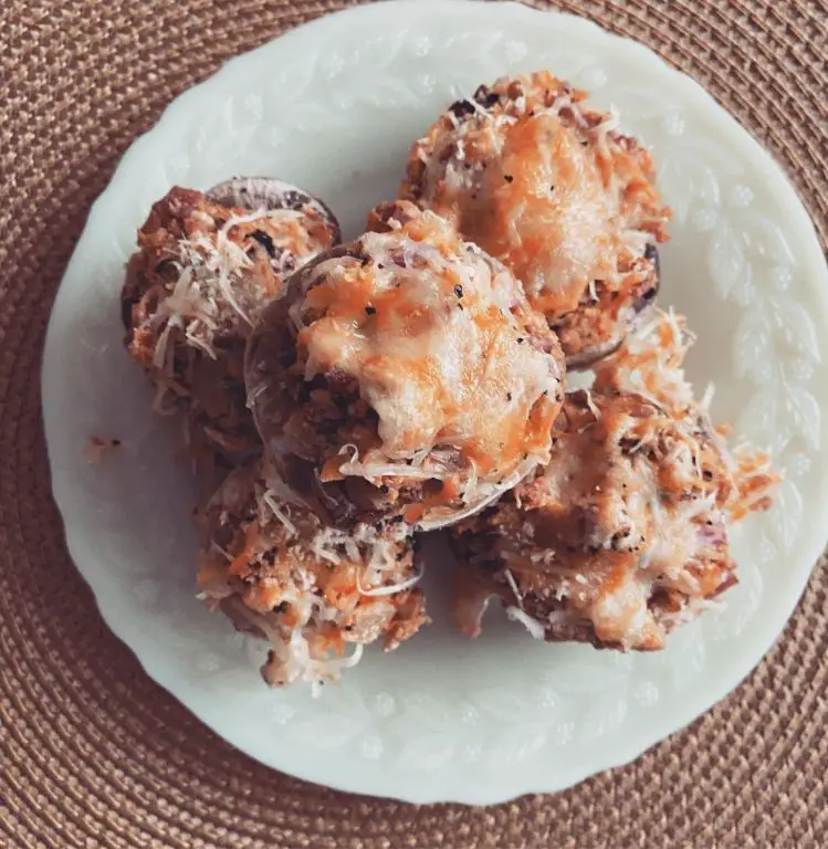 Salami and Mozzarella Stuffed Mushrooms