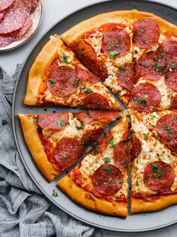 Salami and Pepperoni Pizza