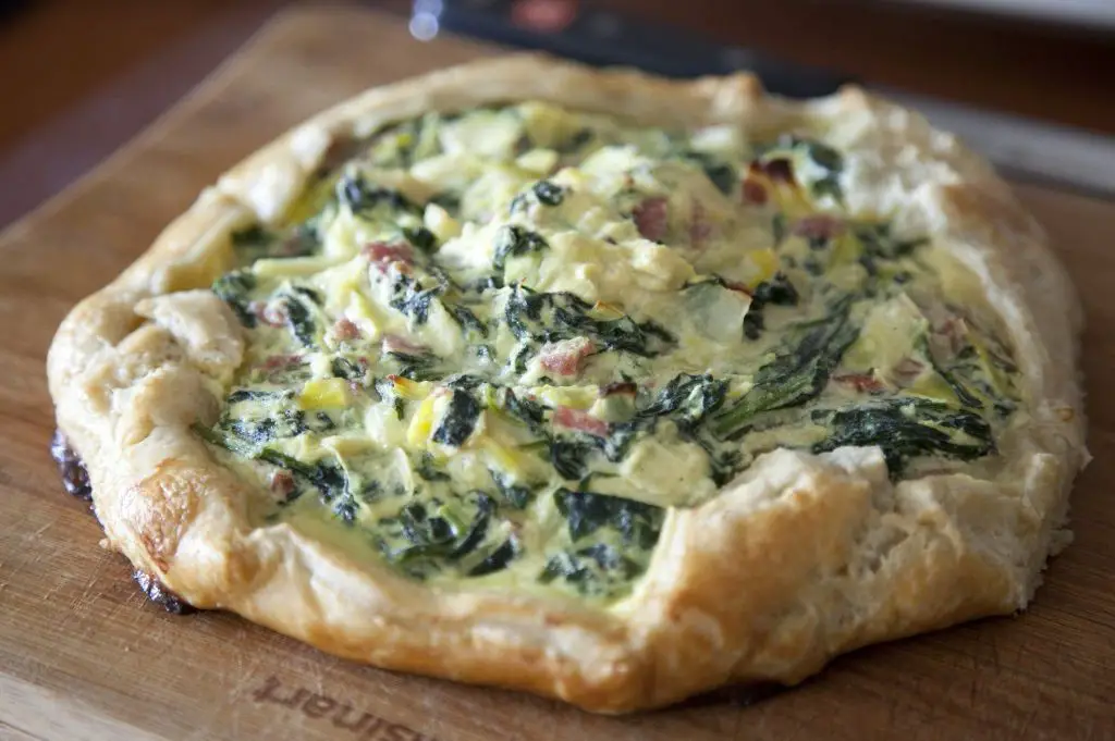 Salami and Spinach Quiche