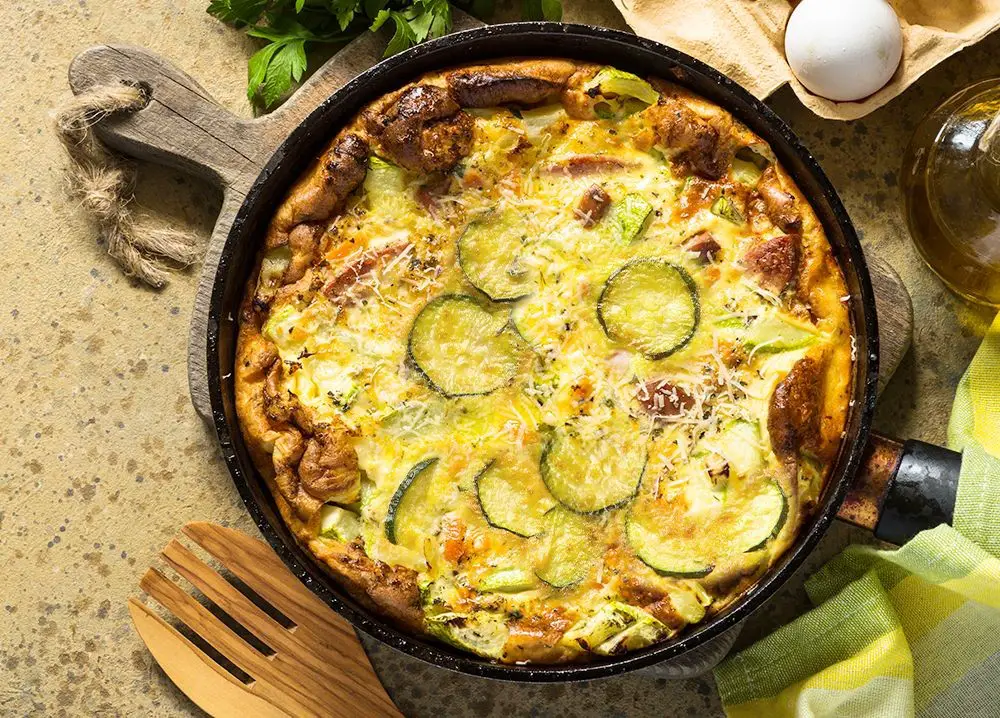 Salami and Zucchini Frittata