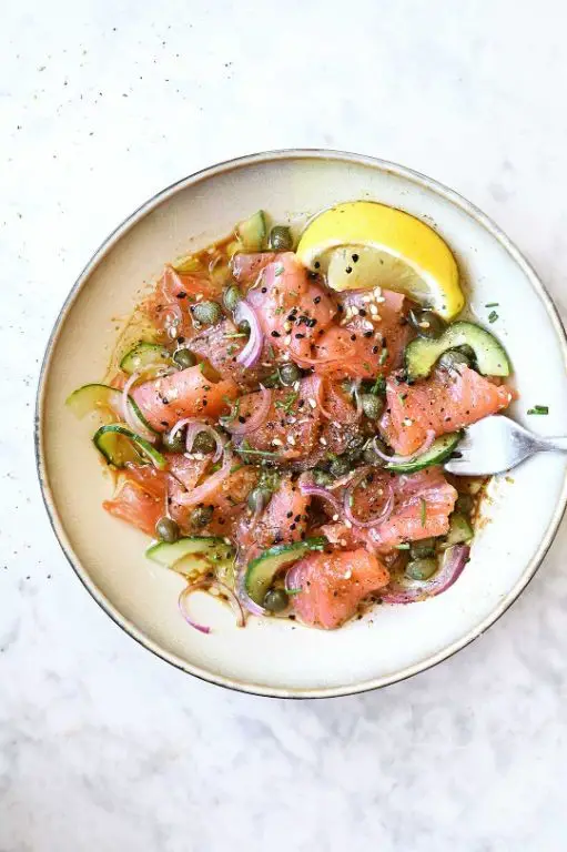Salmon Sashimi with Miso Glaze
