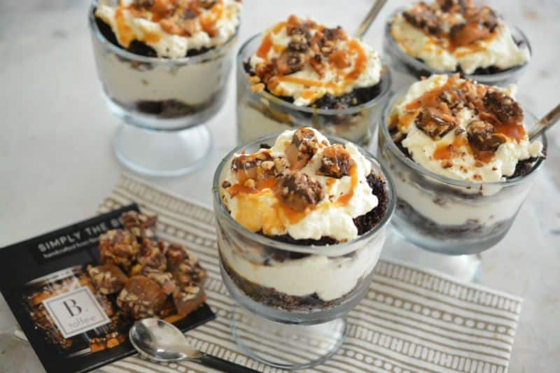 Salted Caramel Mini Trifle with Toffee Bits