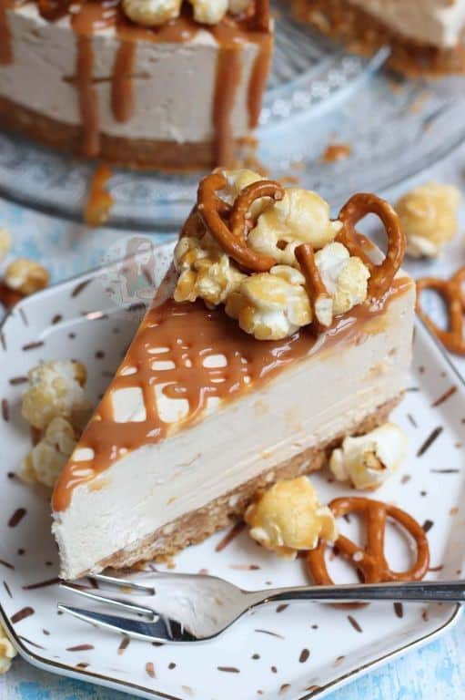 Salted Caramel No-Bake Cheesecake