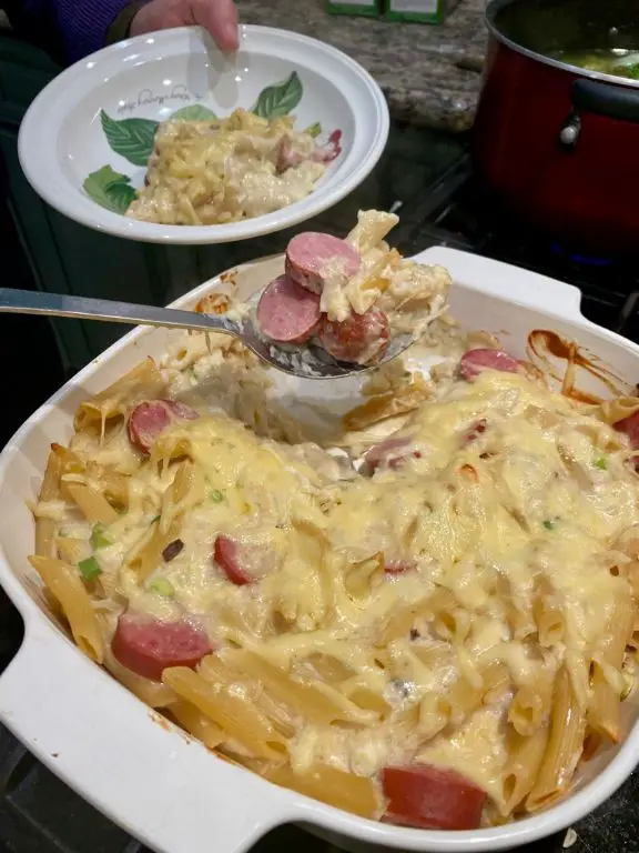 Sausage and Sauerkraut Pasta Bake