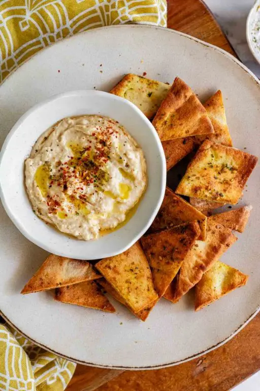 Savory Air Fryer Pita Chips with Hummus