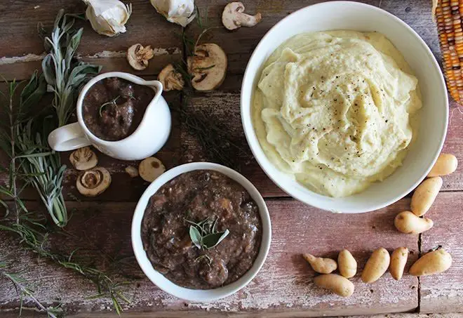 Savory Mushroom Mashed Cauliflower