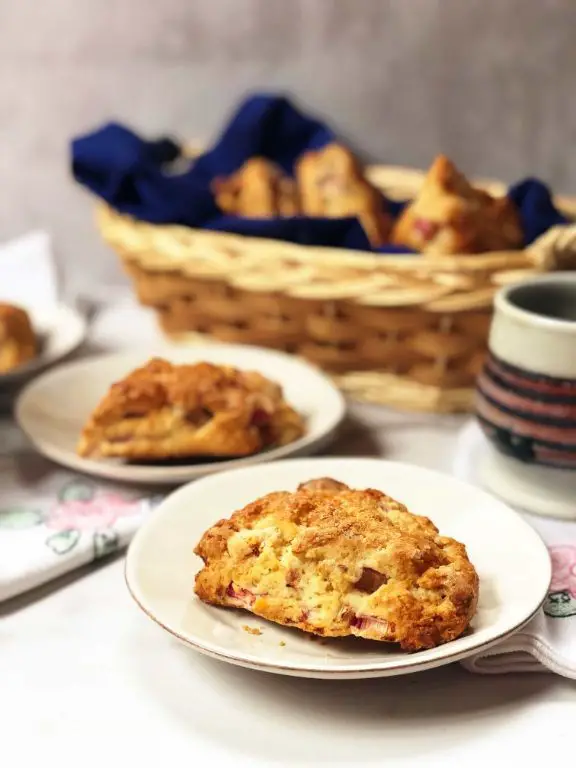 Savory Rhubarb and Cheddar Scones