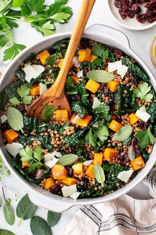 Savory Wheat Berry Salad with Roasted Vegetables