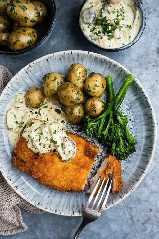 Schnitzel with Creamy Mushroom Sauce