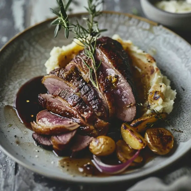 Seared Duck Breast with Rich Bordelaise Sauce
