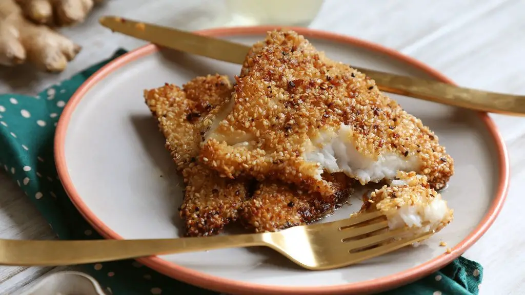 Sesame Crusted Halibut with Ginger Soy Glaze