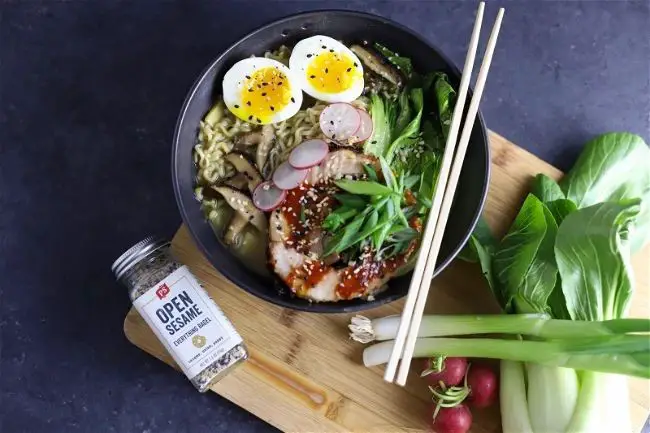 Sesame Pork Ramen with Bok Choy