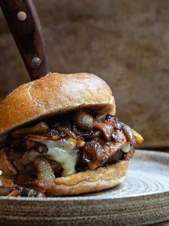 Shaved Beef and Caramelized Apple Sandwich