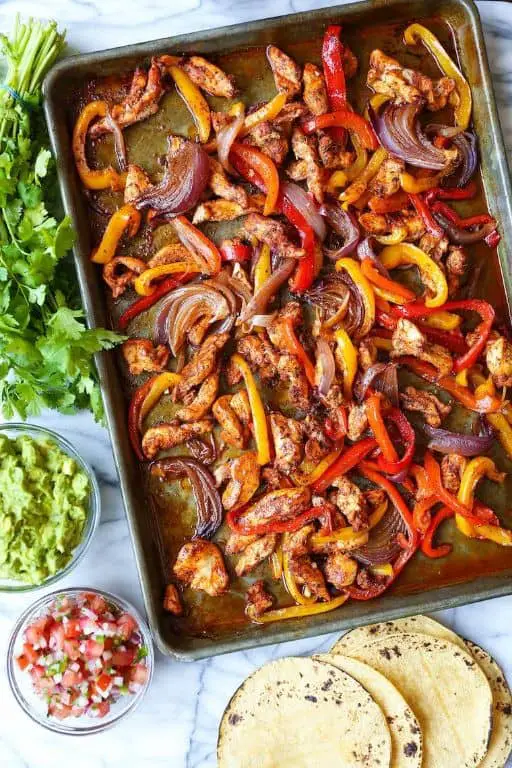Sheet Pan Chicken Fajitas with Bell Peppers