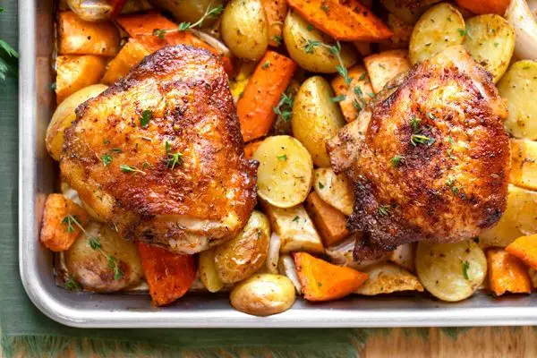 Sheet Pan Chicken Thighs with Roasted Vegetables