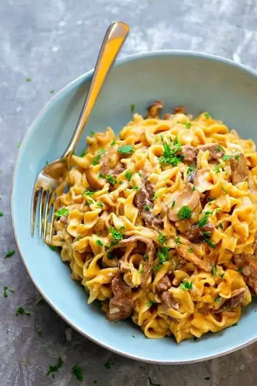 Shiitake Mushroom and Beef Stroganoff