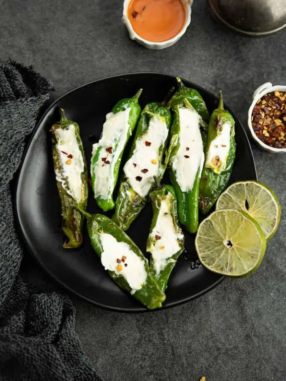 Shishito Pepper Poppers with Cream Cheese