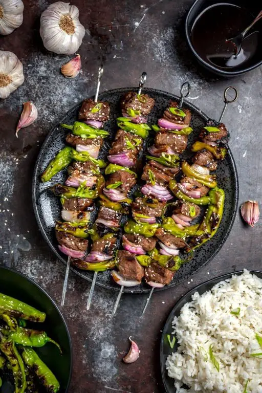 Shishito Pepper and Bacon Skewers