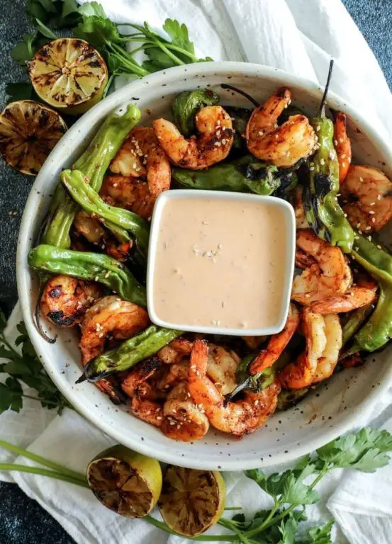 Shishito Pepper and Shrimp Tacos