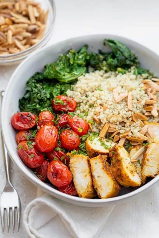 Shredded Chicken Quinoa Bowl with Veggies