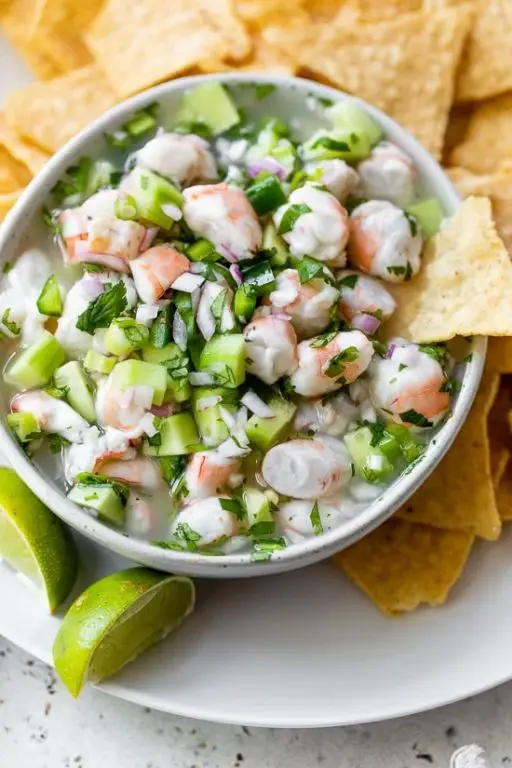 Shrimp Ceviche with Lime and Cilantro