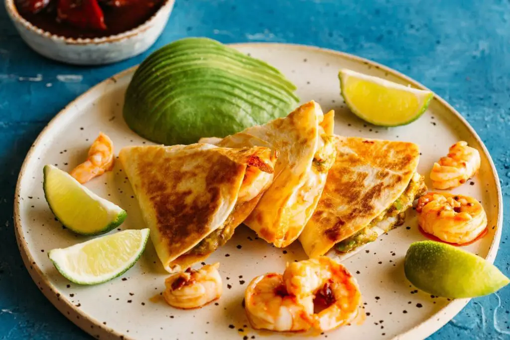 Shrimp and Avocado Quesadilla