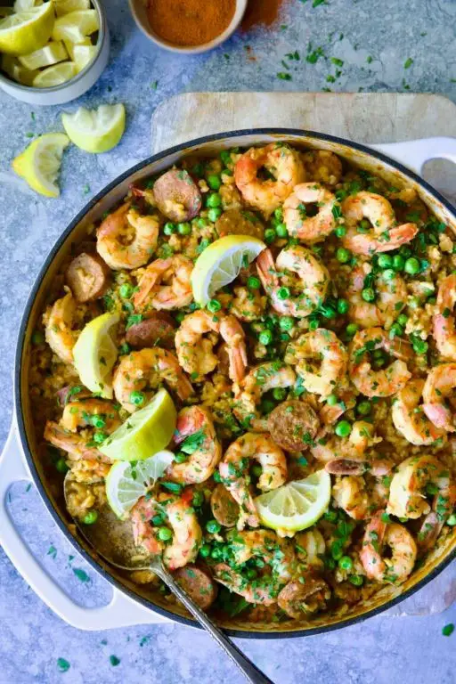Shrimp and Brown Rice Paella