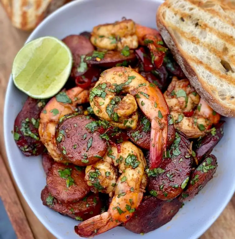 Shrimp and Chorizo Pinchos