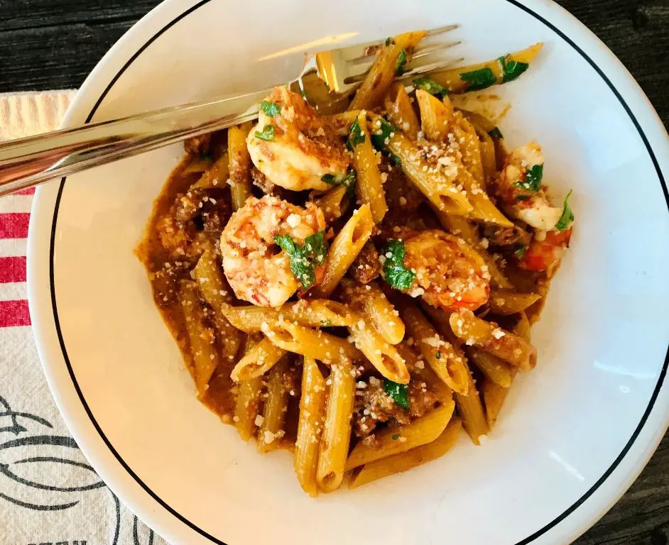 Shrimp and Sausage Pasta with Sun-Dried Tomatoes