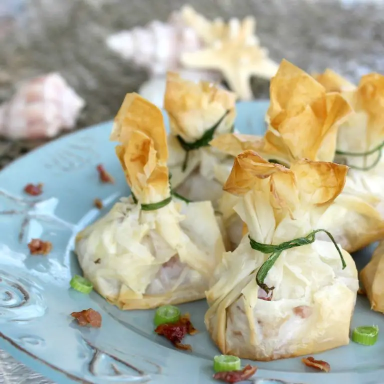 Shrimp and Scallion Phyllo Purses