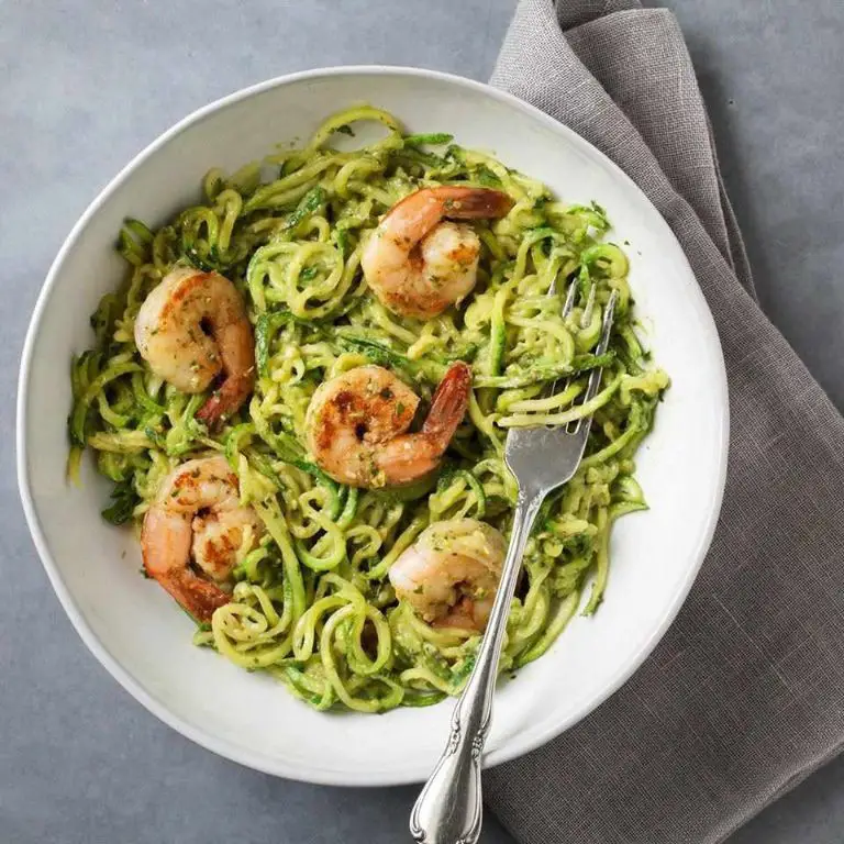 Shrimp and Zucchini Noodles with Pesto