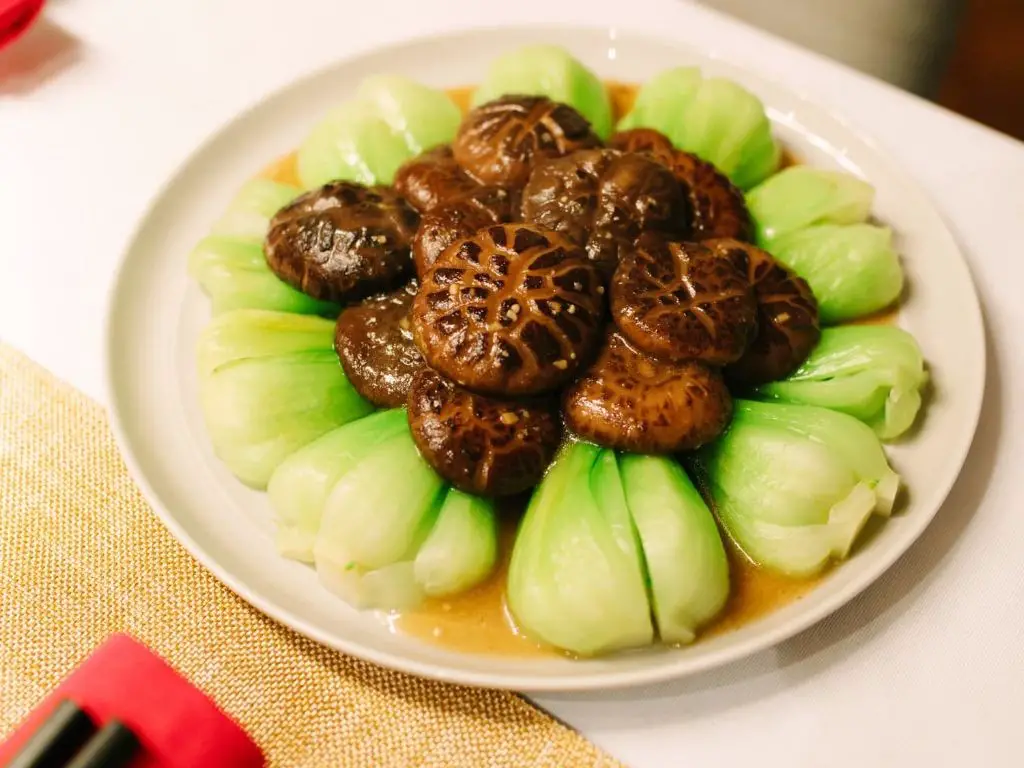 Shumai with Bok Choy and Shiitake Mushrooms