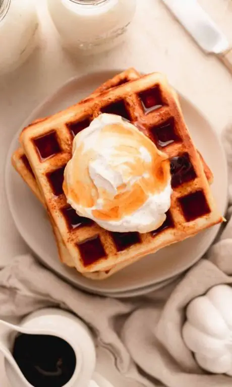 Skinny Syrup Waffles with Whipped Cream