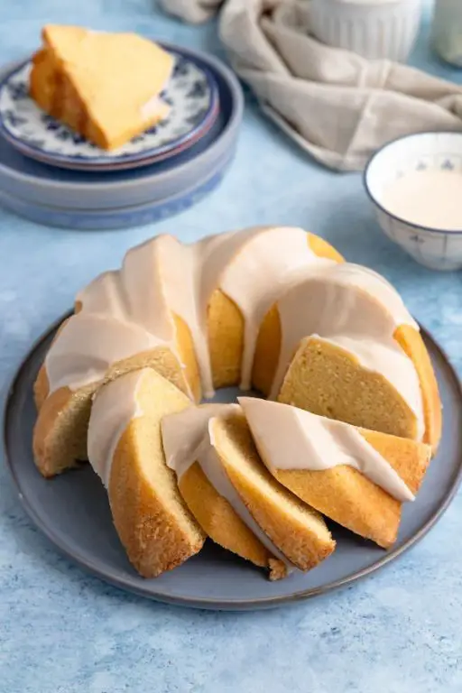 Skittle Bundt Cake with Vanilla Glaze