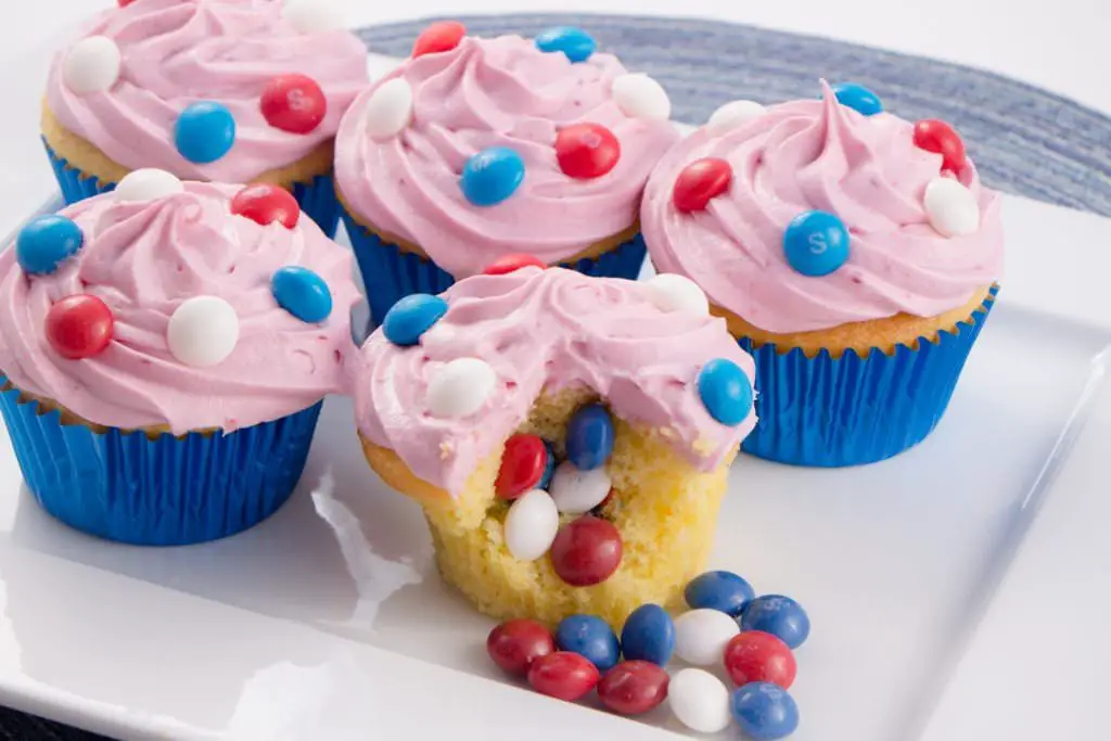 Skittle Cupcakes with Cream Cheese Frosting