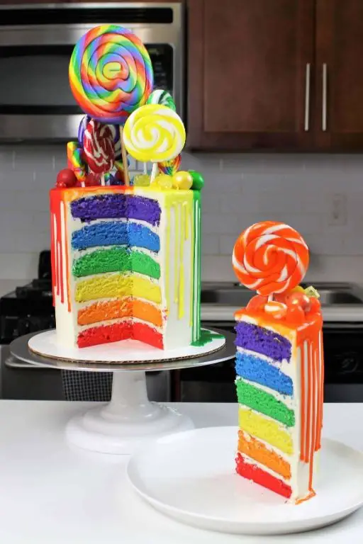 Skittle Drip Cake with Buttercream Frosting
