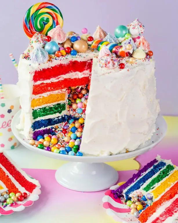 Skittle Funfetti Cake with Sprinkles