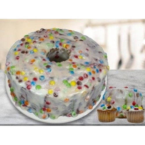 Skittle Pound Cake with Glaze