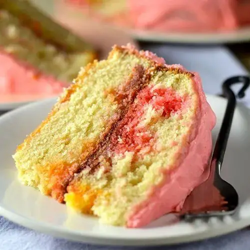 Skittle Sponge Cake with Whipped Cream