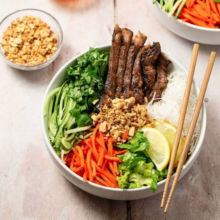 Sliced Beef and Rice Noodle Bowl