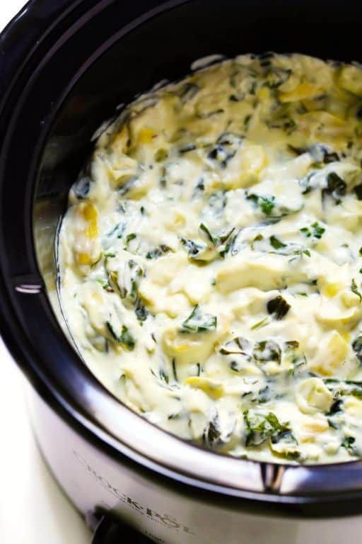 Slow Cooker Artichoke and Spinach Dip